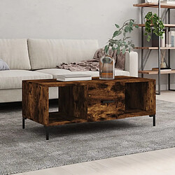 Maison Chic Table basse,Table Console Table d'appoint, Table pour salon chêne fumé 102x50x40 cm bois d'ingénierie -MN33313