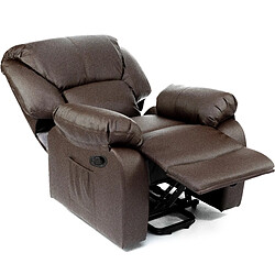 Eco-De ECODE® Fauteuil de massage Monaco Relax, 10 vibromoteurs ondulants, inclinaison 160º, fonction chaleur, programmes automatiques, A++ marron ECO-8590 M