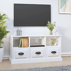 Maison Chic Meuble TV scandinave - Banc TV pour salon blanc brillant 100x35x50 cm bois d'ingénierie -MN74228