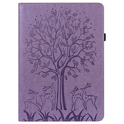 Etui en PU motif cerf et arbre avec support et porte-cartes violet pour votre Xiaomi Pad 5/Pad 5 Pro