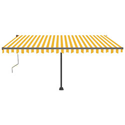 Maison Chic Auvent automatique | Store banne extérieur | Marquise sur pied 400x350 cm Jaune/Blanc -MN60989