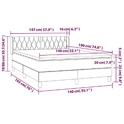 vidaXL Sommier à lattes de lit avec matelas Marron foncé 140x190 cm pas cher