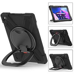 Coque en silicone anti-chute avec poignée et béquille rotative pour votre Lenovo Tab M10 (Gen 3) TB-328FU/TB-328XU - noir