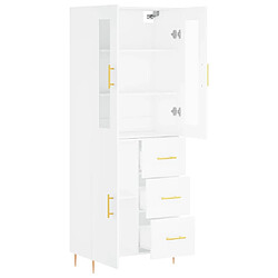 Avis vidaXL Buffet haut Blanc 69,5x34x180 cm Bois d'ingénierie