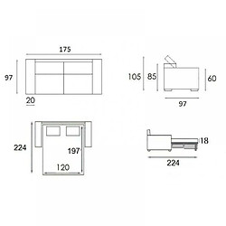 Avis Inside 75 Canapé EXPRESS MELBOURNE couchage 120 cm matelas 18 cm cuir noir