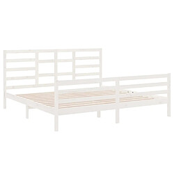 Avis vidaXL Cadre de lit sans matelas blanc bois massif 200x200 cm