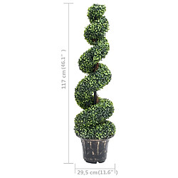 Acheter vidaXL Plante de buis artificiel en spirale avec pot Vert 117 cm