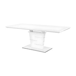 Avis Vente-Unique Table à manger extensible AMELLE - 6 à 8 personnes - MDF Laqué Blanc