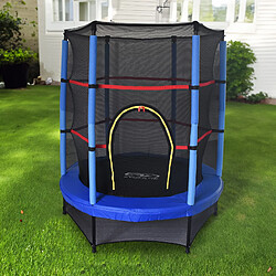 Trampoline Extérieur pour Enfant Outdoor Toys Happy Jump Blue Ø140 cm avec Filet de Sécurité