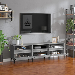 Avis Maison Chic Meuble TV scandinave - Banc TV pour salon gris béton 150x30x44,5 cm bois d'ingénierie -MN61471