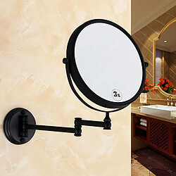 Universal Miroir de salle de bains montage mural 8 pouces laiton loupe huile noire pliant miroir de maquillage miroir de maquillage madame cadeau |(Le noir)