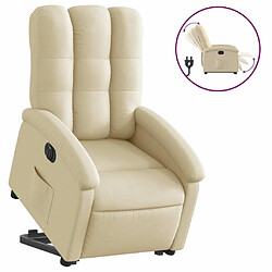 Maison Chic Fauteuil Relax pour salon, Fauteuil inclinable électrique crème tissu -GKD94877