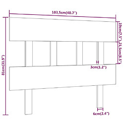 vidaXL Tête de lit Noir 103,5x3x81 cm Bois massif de pin pas cher