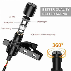 Acheter 3.5Mm Lavalier Microphone Vocal Stand Clip Cravate Audio Vidéo Revers Microphone 1.5M Coude