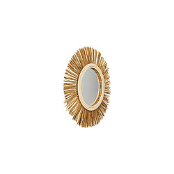 ICONIK INTERIOR Miroir Mural - Design Rond Boho Bali (60 cm) - Loi Bois naturel