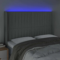 Acheter Maison Chic Tête de lit scandinave à LED,meuble de chambre Gris clair 147x16x118/128 cm Tissu -MN43389