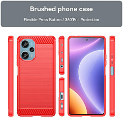 Htdmobiles Coque pour Xiaomi Poco F5 5G / Redmi Note 12 Turbo - housse etui silicone gel carbone + film ecran - ROUGE