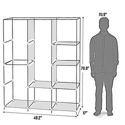 Avis Armoire à vêtements portable de 69 pouces avec tissu non tissé, assemblage rapide et facile, extra solide et durable, gris