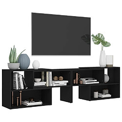 Avis vidaXL Meuble TV Noir 149x30x52 cm Bois d'ingénierie