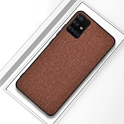 Wewoo Coque Pour Galaxy A51 Housse de protection en tissu antichoc marron