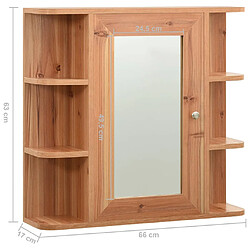 vidaXL Armoire à miroir de salle de bain Chêne 66x17x63 cm MDF pas cher