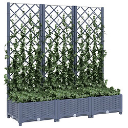 Avis Maison Chic Jardinière,Bac à fleurs avec treillis - pot de fleur Gris foncé 120x40x121,5 cm PP -GKD78781