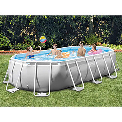 Intex Piscine ovale en kit Baltik - Longueur 503 cm x Largeur 274 cm - Gris clair