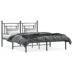 Avis Maison Chic Cadre/structure de lit métal et tête de lit pour adulte - Lit Moderne Chambre noir 160x200 cm -MN12088