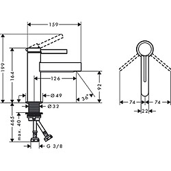 Mitigeur de lavabo HANSGROHE Finoris , bonde Push-Open chromé - 76010000