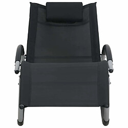 Maison Chic Chaise longue avec oreiller | Bain de soleil Relax | Transat Noir Textilène -GKD20018