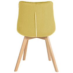 Decoshop26 Lot de 2 chaises de salle à manger design scandinave coutures carrées en velours jaune pieds en bois clair 10_0001680 pas cher