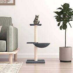 Arbre à chat avec griffoirs,niche pour chat en sisal gris foncé 72 cm -MN60411