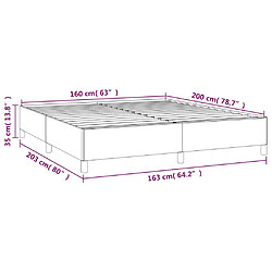 vidaXL Cadre de lit sans matelas gris 160x200 cm similicuir pas cher