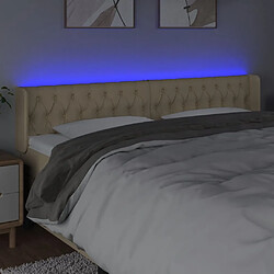 Avis vidaXL Tête de lit à LED Crème 183x16x78/88 cm Tissu