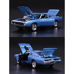 Universal 1/32 Dodge Charger Moulé sous pression Alliage Modèle de voiture Rapid Anger Métal Modèle de voiture US Muscle Car avec Musique Éclairage Jouet Cadeau Garçon | Moulé sous pression Voiture(Bleu)