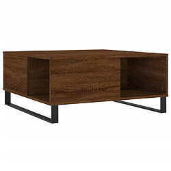 vidaXL Table basse chêne marron 80x80x36,5 cm bois d'ingénierie