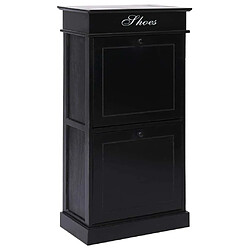 Maison Chic Armoire à chaussures | Meuble de rangement à chaussures Meuble d'Entrée Noir 50 x 28 x 98 cm Bois de Paulownia -MN96510