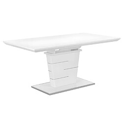 Vente-Unique Table à manger extensible AMELLE - 6 à 8 personnes - MDF Laqué Blanc pas cher