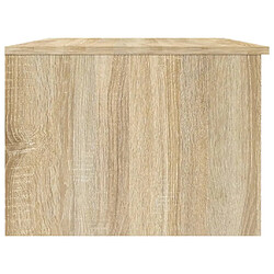 Avis vidaXL Table basse blanc et chêne sonoma 102x50x36cm bois d'ingénierie