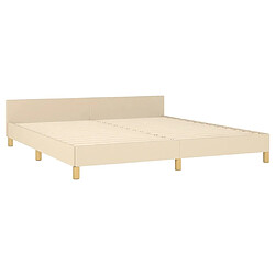 Maison Chic Cadre/structure de lit avec tête de lit pour adulte - Lit Moderne Chambre Crème 180 x 200 cm Tissu -MN38618 pas cher