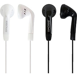 Jeu de 2 Écouteurs avec Fil, Headphones In Ear Légers, Connexion Jack 3,5 mm, , Blanc/Noir, KOSS, KE7