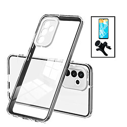 PHONECARE Kit Coque 360 Airbag Anti-Drop Caméra Protection + Support Magnétique Renforcé de Voiture pour Samsung Galaxy A04s - Transparent