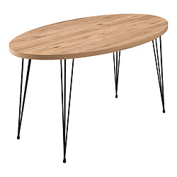 Helloshop26 Table basse ovale 43 x 90 x 50 cm naturel 03_0008512