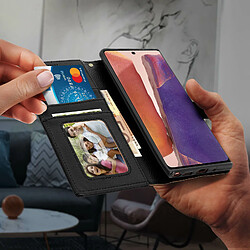 Avizar Housse Samsung Galaxy Note 20 Porte-carte Fonction Support Vidéo Dragonne Noir pas cher