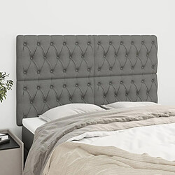 Maison Chic Lot de 4 Têtes de lit design pour chambre - Décoration de lit Gris foncé 72x7x78/88 cm Tissu -MN61479