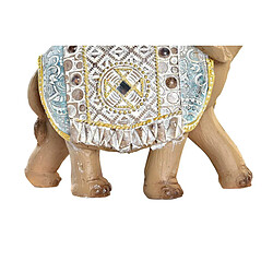 Figurine Décorative DKD Home Decor Eléphant Résine Multicouleur (15,3 x 6,8 x 13,5 cm) (2 Unités)