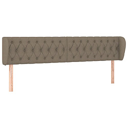 vidaXL Tête de lit avec oreilles Taupe 183x23x78/88 cm Tissu