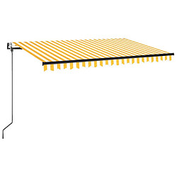 Maison Chic Store banne | Auvent rétractable de porte | Marquise Brise-soleil automatique 400x350 cm Jaune et blanc -GKD84862