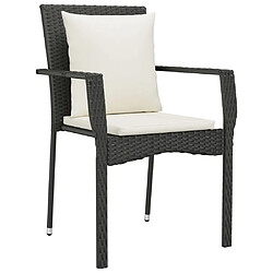 Avis Maison Chic Lot de 2 Chaises de jardin,Fauteuil d'extérieur avec coussins Résine tressée Noir -MN35833