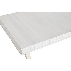 Pegane Table basse en bois de manguier/métal coloris blanc/doré - Longueur 140 x Profondeur 70 x Hauteur 42 cm pas cher